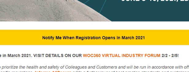 In case you missed it ... World of Concrete updated its website stating that registration will open in March. (Yes, we check there almost every day.) #concrete #concretecontractor @WorldofConcrete https://t.co/U7XUU1aNKj