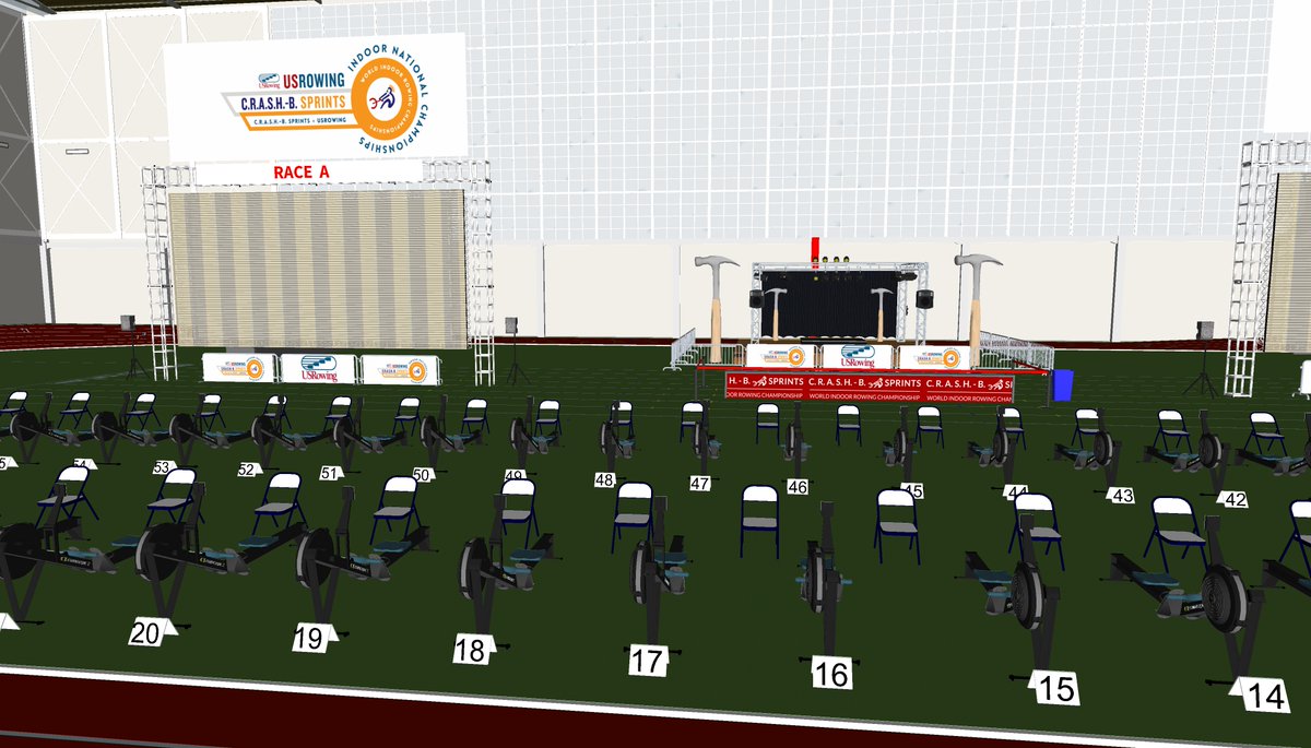 usrowing's tweet photo. We're taking virtual indoor rowing to a whole new level with #IndoorChamps 😯
Say goodbye to zoom galleries and hellooo to 3D models of the @crashbsprints venue! Major props to Dan Beckham for putting this together.
#rowing #indoorrowing #crashbs #VirtualEvents #gamechanger https://t.co/FybaLfqG1F