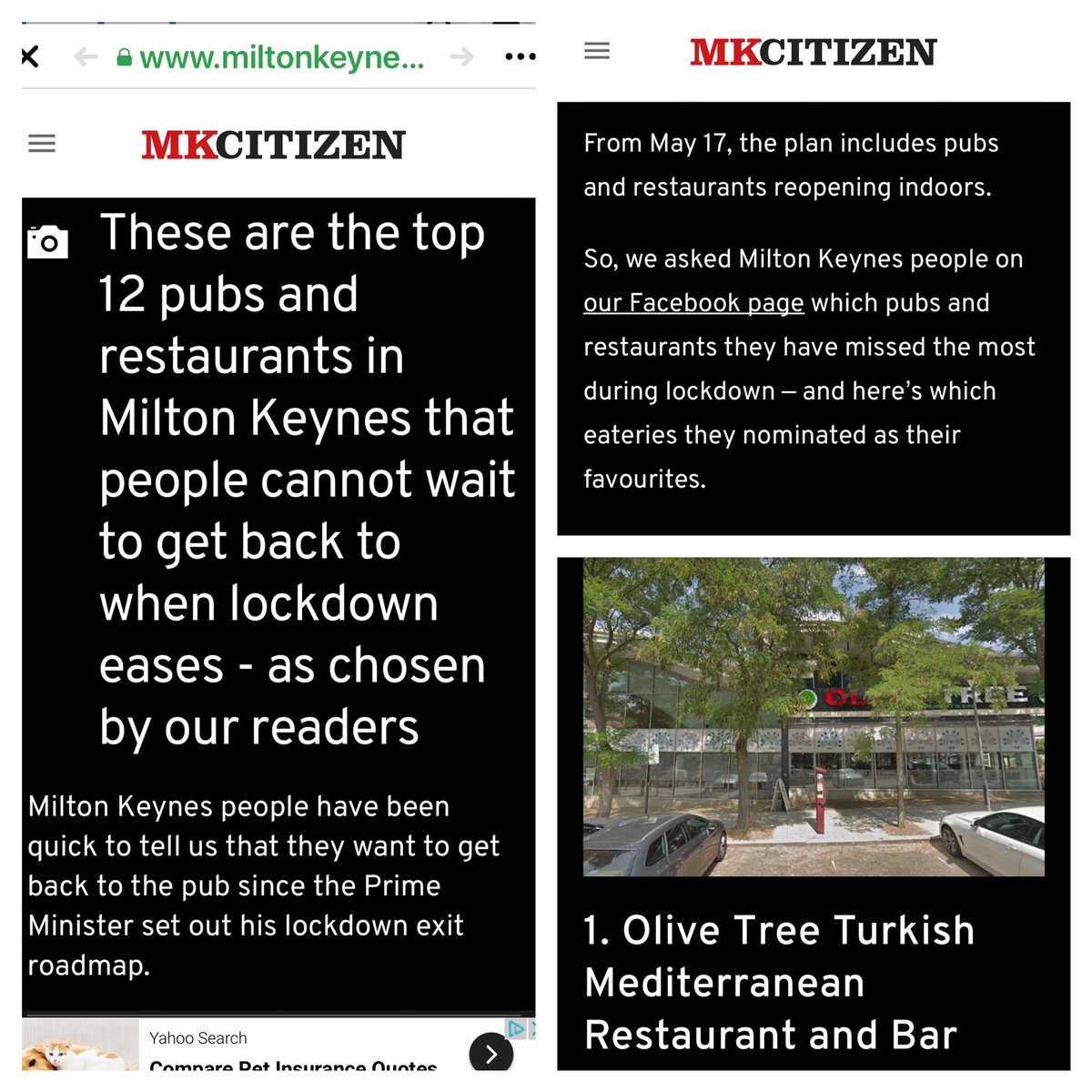 We have missed you all ❤️It was lovely reading an article by MKCitizen today and seeing Olive Tree listed as one of the top places people cannot wait to get back to after lockdown 😍 #olivetreemk #turkishrestaurants #mktakeaway #miltonkeynes #independentrestaurant  #Turkishfood