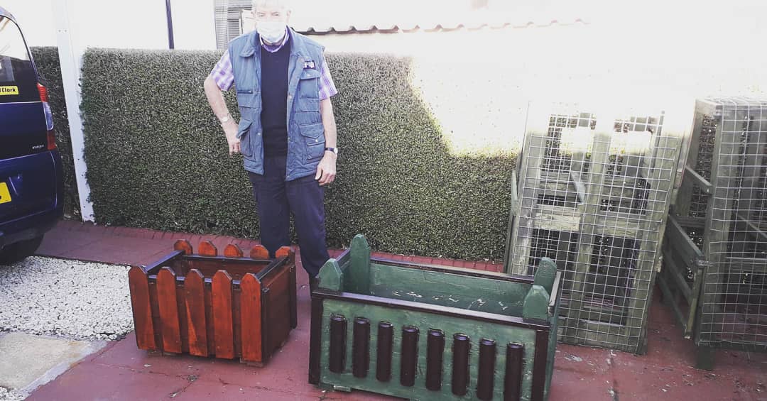 linkupnorthwest's tweet photo. George from our Men's Shed kept himself busy while shielding by building these amazing planters and birdboxes to raise funds. Let us know if you'd like one for your garden for spring! Bboxes - £10 Planters - £30/40. All proceeds to Men's Shed and @AyrshireHospice Please RT https://t.co/86h8vzGauo