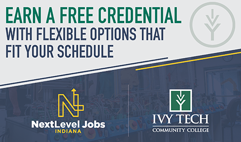 IvyLburgBville's tweet photo. Next Level Jobs is a program that gives you the opportunity to earn a FREE credential from Ivy Tech setting you up to take your next step towards a high-paying, high-demand job in Indiana. #imwithivy 

Apply: https://t.co/8dxD6hDakd

More info: https://t.co/ndC3nZNEFy https://t.co/1dVm3xXFTs