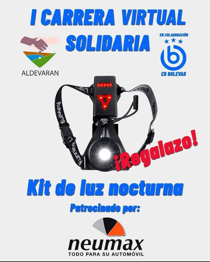 aldevaranjaen's tweet photo. NUESTROS AMIGOS DE NEUMAX COLABORAN EN EL SORTEO DE DOS LÁMPARAS DE LUZ! 🔦🏃🏽🏃🏽‍♀️

No te lo pierdas.🎁 ¡Este es sólo uno de tantos sorteos!🤩 https://t.co/bvE8CIBBZW