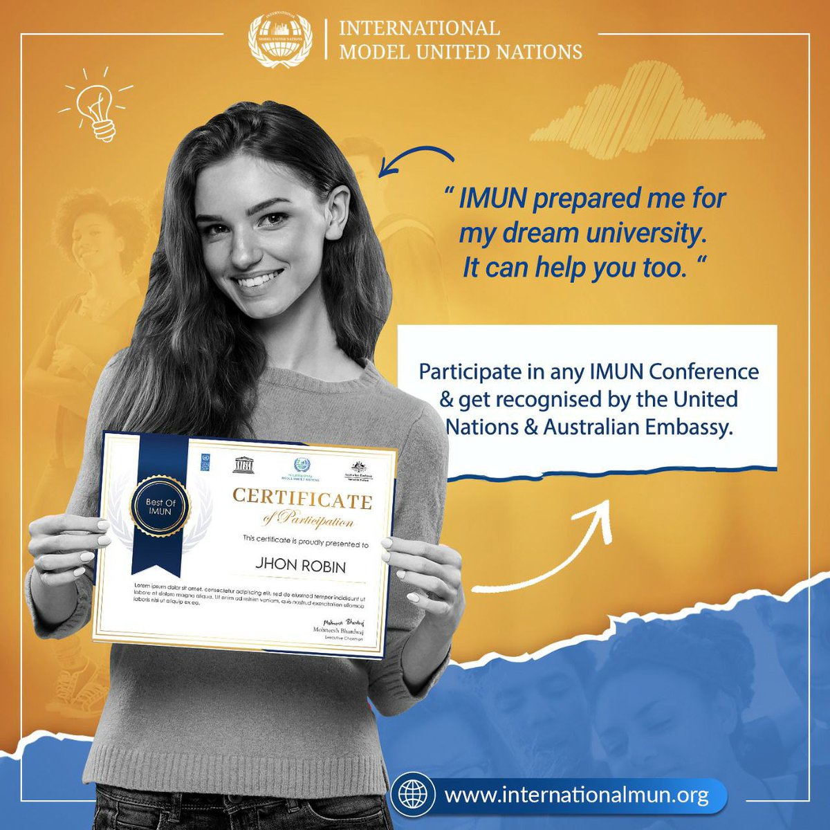 Kudostic's tweet image. Click on link to apply internationalmun.org/RegistrationFo…
#InternationalMUN #mun #imun #modelunitednations #imun2020 #youth #globalopportunity #opportunity #conference #international #internationalconference #diplomacy #leaders #youngleaders #unitednations #un #munconference #online