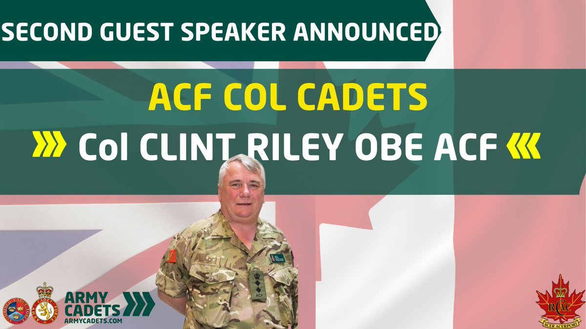 Dorsetacf's tweet photo. JOINT DORSET / RCACC EVENT:
6th March 2021 - 2nd GUEST SPEAKER CONFIRMED:
Our very own @ACFColCadets, Col Clint Riley OBE ACF will be addressing Cadets from both the UK & Canada at our not to be missed event!
#ACF #RCACC #BCCadets #youdontwanttomissthis https://t.co/BqWshYlO2p