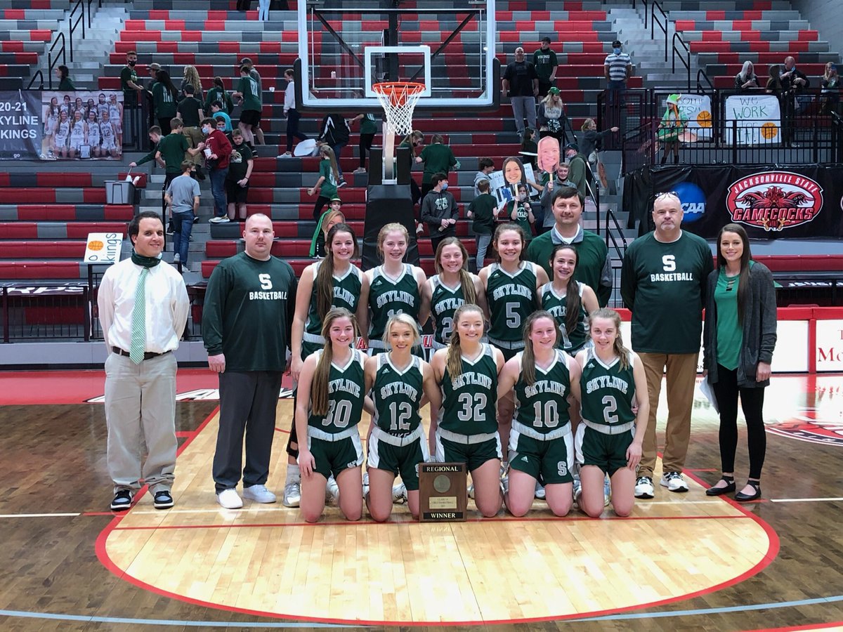 jbowensports's tweet photo. Class 1A Girls Basketball
Northeast Regional finals:

Skyline 62
Decatur Heritage 18
Final

Skyline (28-7) plays the Southwest Regional champion in the Class 1A State Semifinals on Tuesday (2 p.m.) at the Birmingham Crossplex’s Bill Harris Arena. https://t.co/4wmYihnjcf