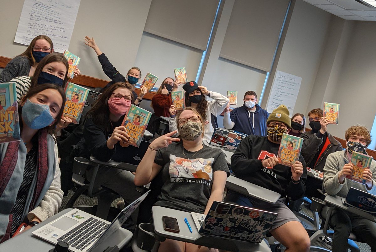 CNicholsEduc's tweet photo. @kellyyanghk our Ed Majors have loved reading and discussing #frontdesk 📖 They are inspired by your work to give students mirrors, windows, and doors! 🔥⭐🔥#gccedu #teachersofimpact https://t.co/1Ia0XD6bMG