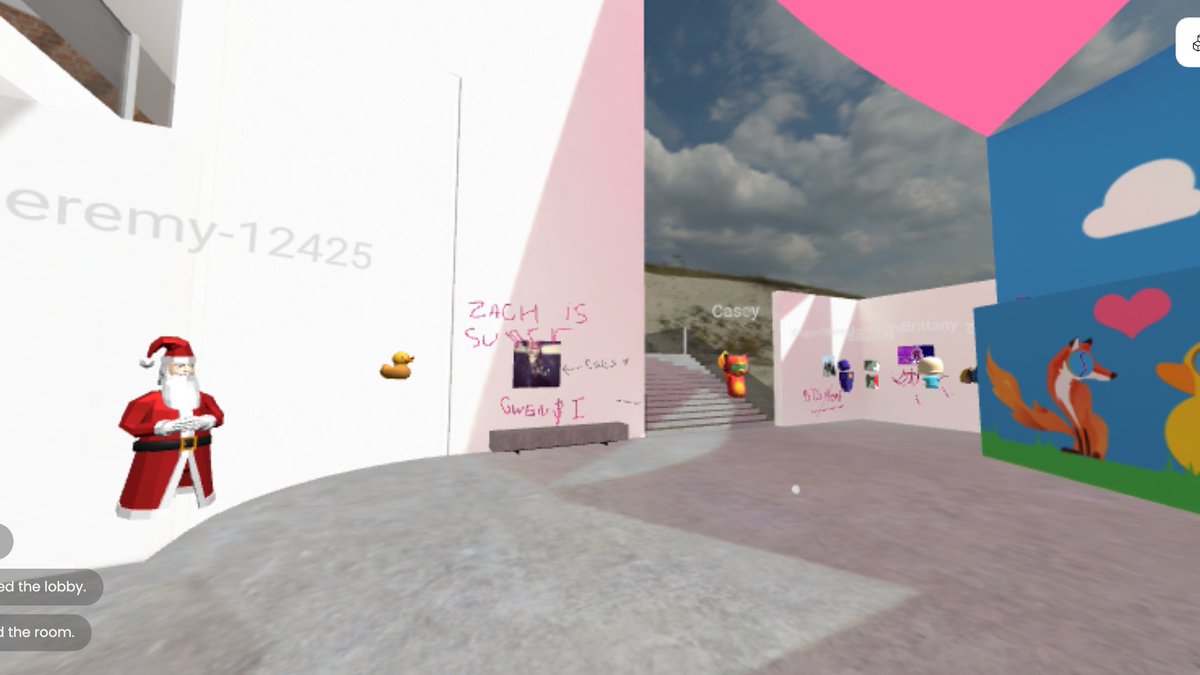 orion_5a's tweet photo. So we hung out for a bit in Mozilla Hubs during Extended Reality Studio today and things got a bit weird... lol. #ConfedIMD #Mozilla #WebXR https://t.co/zwwosm3KeN