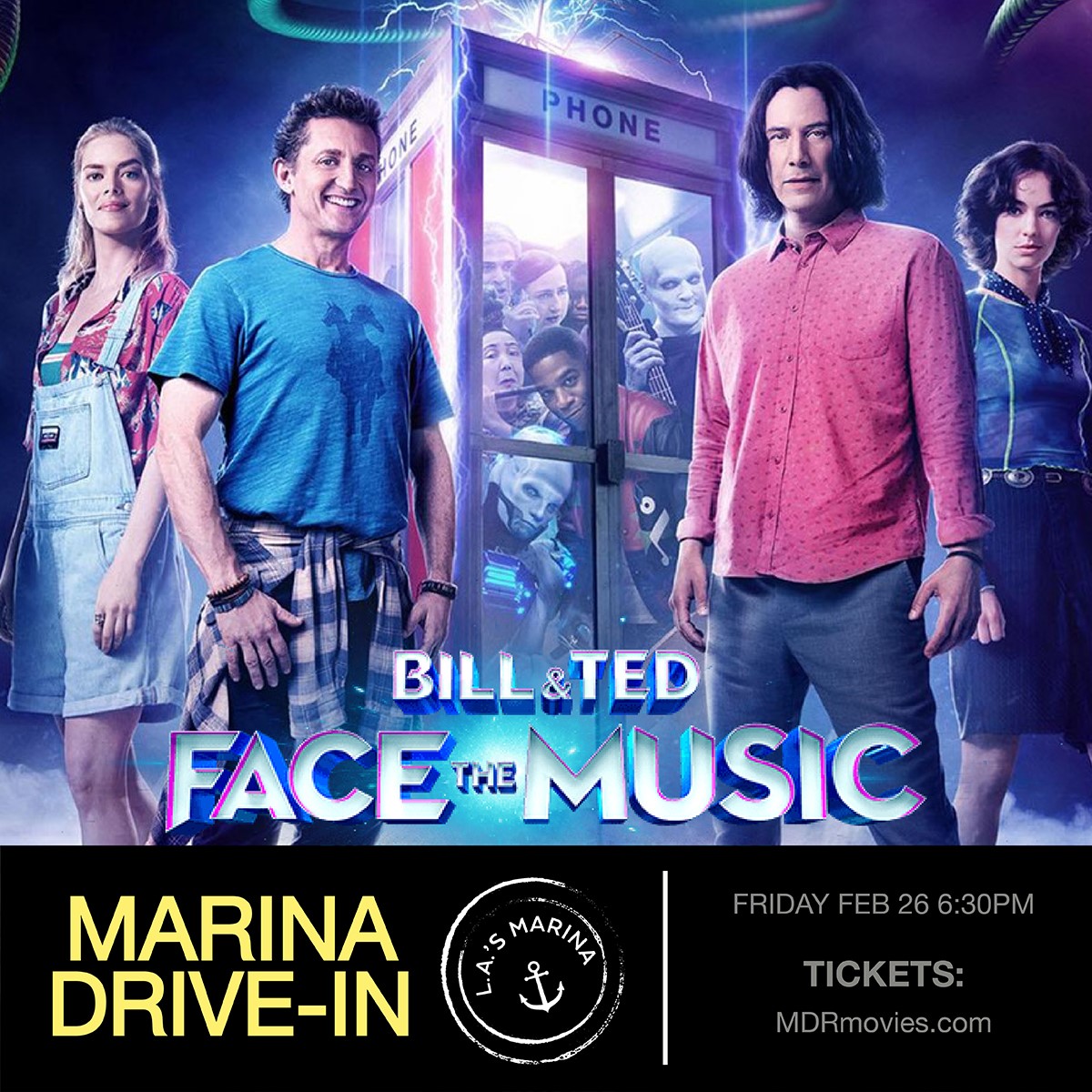 lacdbh's tweet photo. Need a dose of nostalgia? Well don’t miss this Friday’s waterside screening of Bill & Ted Face the Music at the Marina Drive-In! 📽️
Buy tickets now at https://t.co/MJi55k5mrr. Space is limited, so don’t delay!
#marinadrivein
#billandted https://t.co/5rgTEAcJUm
