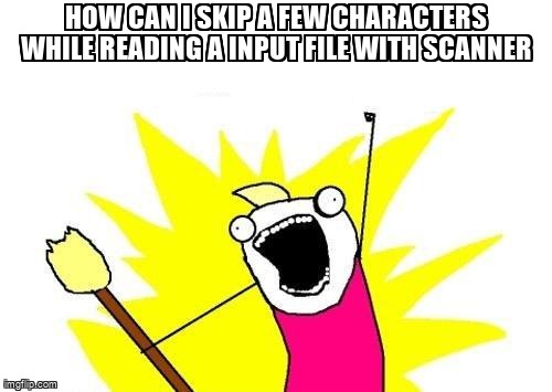 overflow_meme's tweet image. How can I skip a few characters while reading a input file with Scanner stackoverflow.com/questions/6635… #javaio #java #javautilscanner