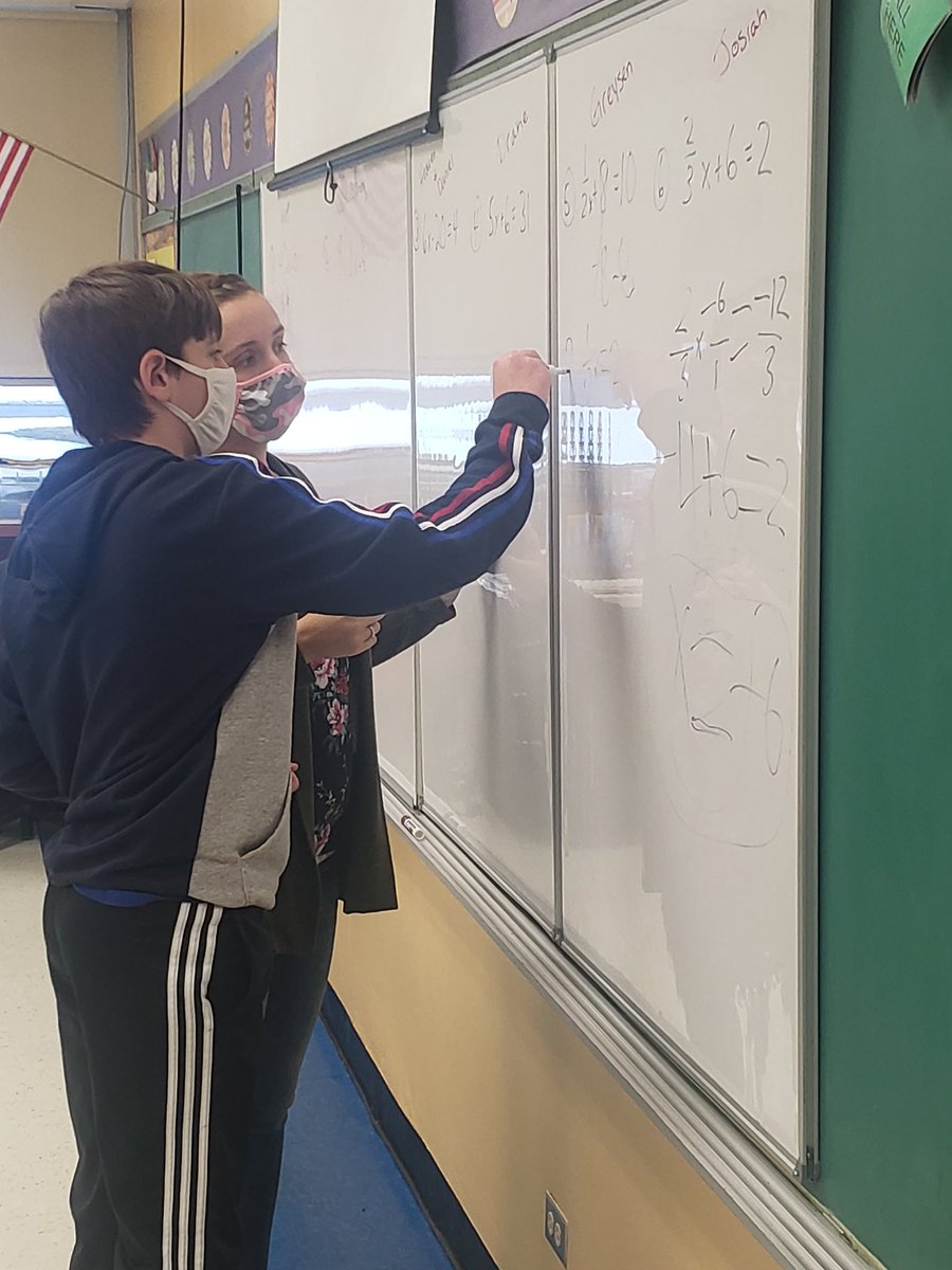 MathEagles's tweet photo. 7th graders are learning how to solve one and two step equations! We are learning how to solve with the distributive property added in!  @lakes_renee @sid_steele @gphilhower https://t.co/6uO8jT5Y0X