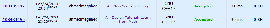 Ahmed57069190's tweet photo. day 8
i had solved 2 problems๐ฅฐ
#100DaysOfCode
#8DaysOfCodeBFCAI https://t.co/3W8jDwsC3p