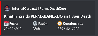 HyperdeathSMP's tweet photo. El end ha sido verdugo de muchos...

Kinetih ha sido Hyperbaneado https://t.co/raqWofxPDm