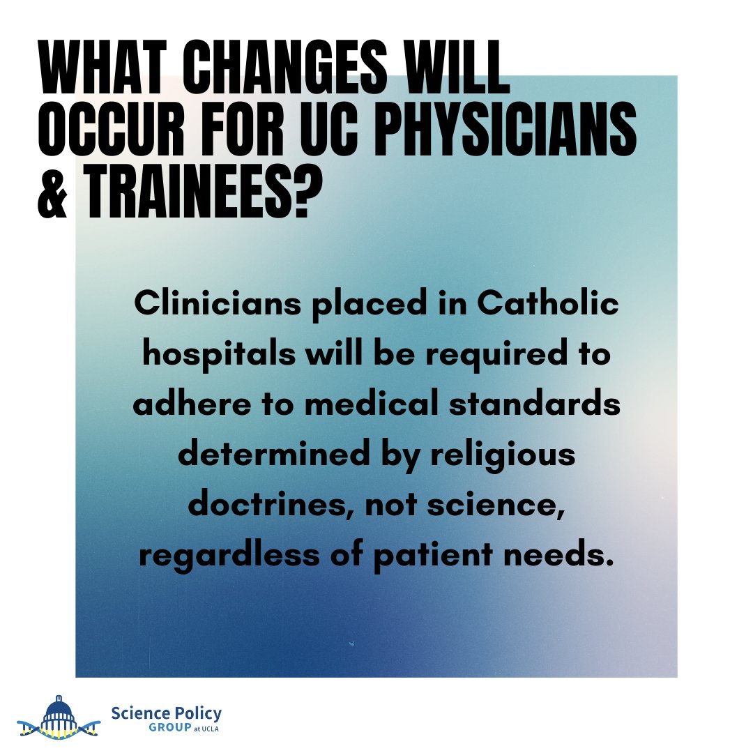 But, it turns out that the UC system (besides UCSF, which divested in 2019) partners with these hospitals. Lots of these hospitals! Meaning they send trainees &amp; patients to receive discriminatory, negligent, and dangerous healthcare. FAQs 👇 9/