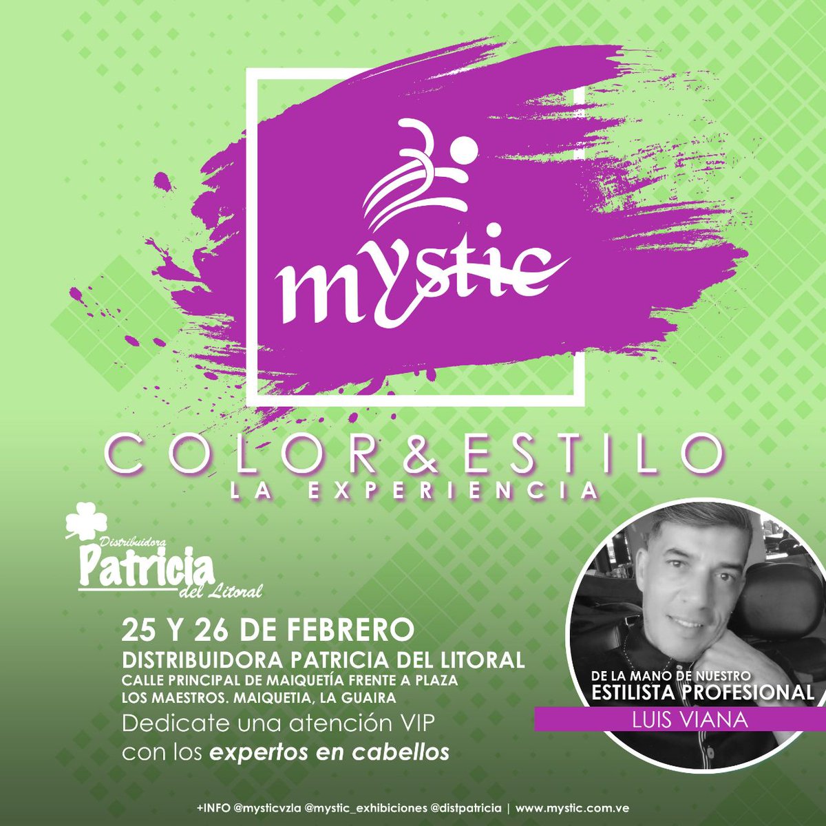 Mañana nos vamos a #LaGuaira 🌴 con nuestro estilista Luis Viana.

Te esperamos en Distribuidora Patricia del Litoral para que te realices un cambio de look con los Expertos en Cabellos, Mystic. 

¡Te esperamos! 

#Mystic #LaGuaira #Bono #NiUnaMenos #25Feb #26Feb