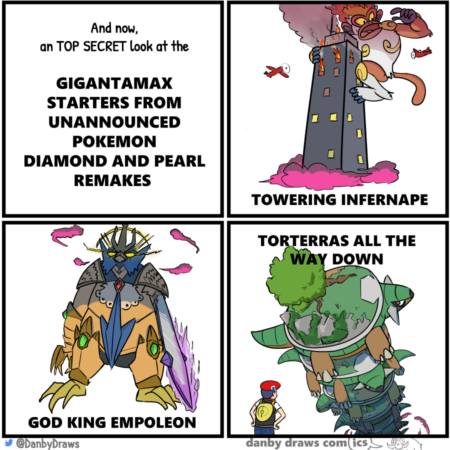 Exclusive leaks of #Pokemon gigantamax designs for diamond and pearl remakes! 