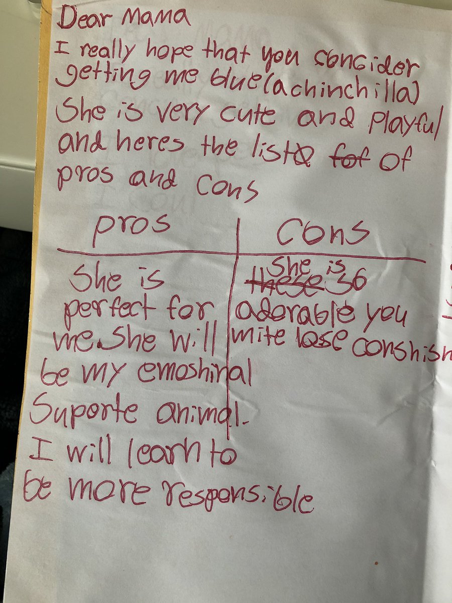 bluelobsta's tweet photo. My daughter’s latest attempt to convince me to get her a pet. She has both mental and physical health benefits covered so I must be doing something right. https://t.co/8UDaVtxkYI