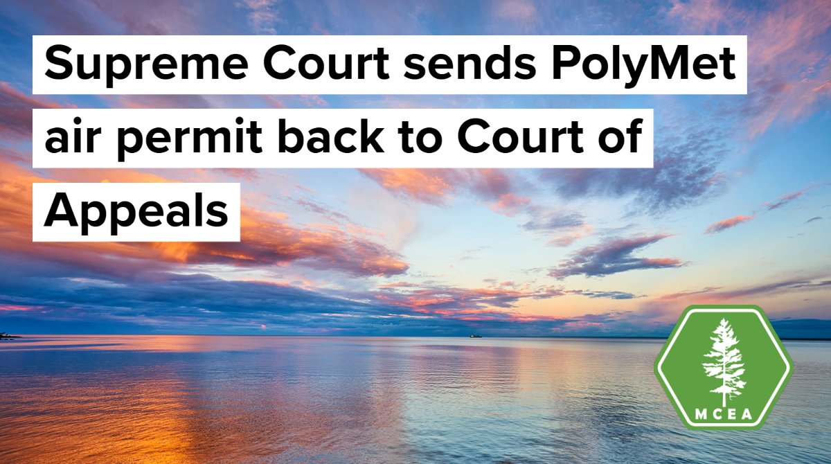 MCEA1974's tweet photo. We've been fielding questions from supporters all day:
"What does this ruling mean?"
"What's the status of the PolyMet permit to mine case?"

Great questions. Come to a noon webinar on Friday &amp; get them answered by MCEA attorneys. 

Register here (free): https://t.co/xfzAcGyhUR https://t.co/oQ7eFWTNjq