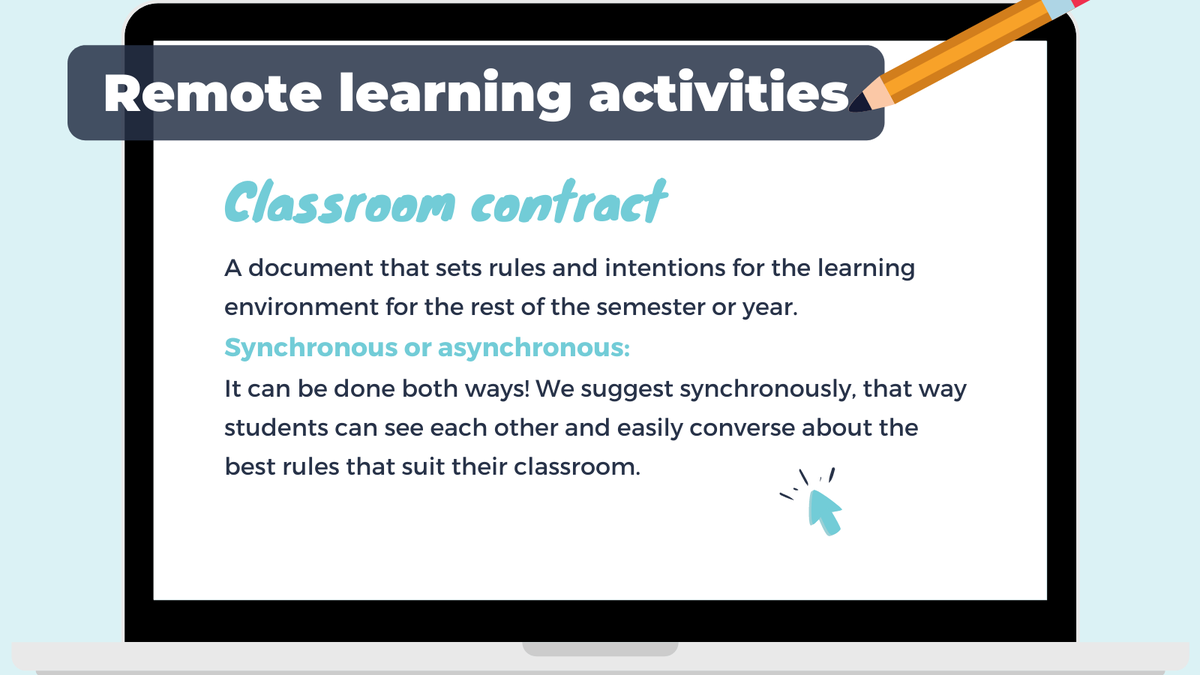 parlayideas's tweet photo. Remote learning activities that will make your classroom more engaging & interactive, all while focusing on communication.
For more activities & tips read our blog >>> https://t.co/p3WV57GUL9
.
#remotelearning #remotelearningactivities #quaranteach #onlinelearning #communication https://t.co/QvOD6Ifx0x