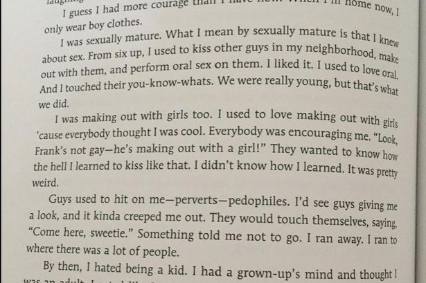 boysvswomen's tweet photo. .@AskTarget
Why are you marketing this book to **kids** w/o a content warning? - it describes a **6 yr old** performing oral sex, with only "I used to like it" for context.
When you won't sell @AbigailShrier's or @DrDebraSoh's books which are marketed to adults? https://t.co/jbMjqil26Z
