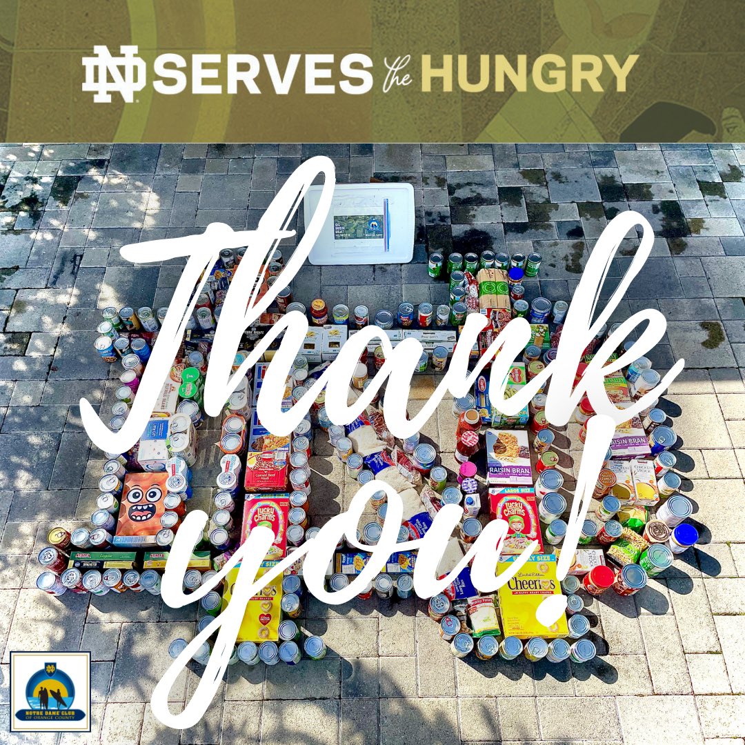 NDCOC's tweet photo. Thank you so much to everyone who contributed in any way to the NDCOC’s efforts in the “ND Serves the Hungry” food drive. One can make a difference!
#NDCOCService #NDServes
#NDCOCServes
#NDCOCServesOC
#NDServestheHungry
#NDCOCServestheHungry
#OCFoodBank #WeAreND https://t.co/EMKV9j5foV