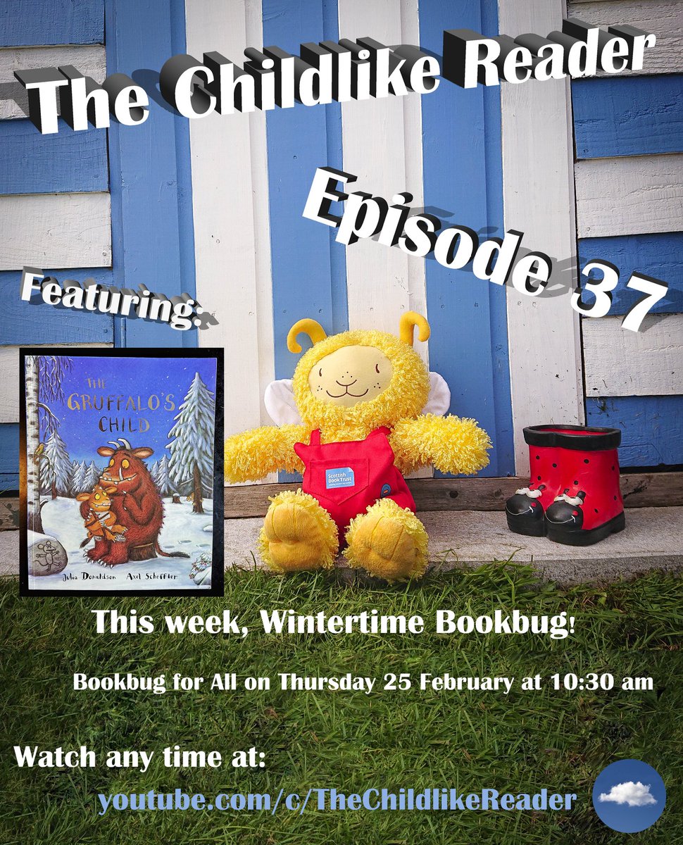 ChildlikeReader's tweet photo. 🌧️❄️ Wintertime Bookbug! ❄️🌧️

Bookbug for All, Episode 37, released: Thursday 25th February, by 10.30am (watch anytime).
#volunteerbookbugsessionleader #stonehaven 
Featuring, songs, rhymes and... 

a poem: Zebra, JK Annand 🦓 
&amp;
a picture book: The Gruffalo's Child 🐾🐁
#free https://t.co/bRzL7sMFdf