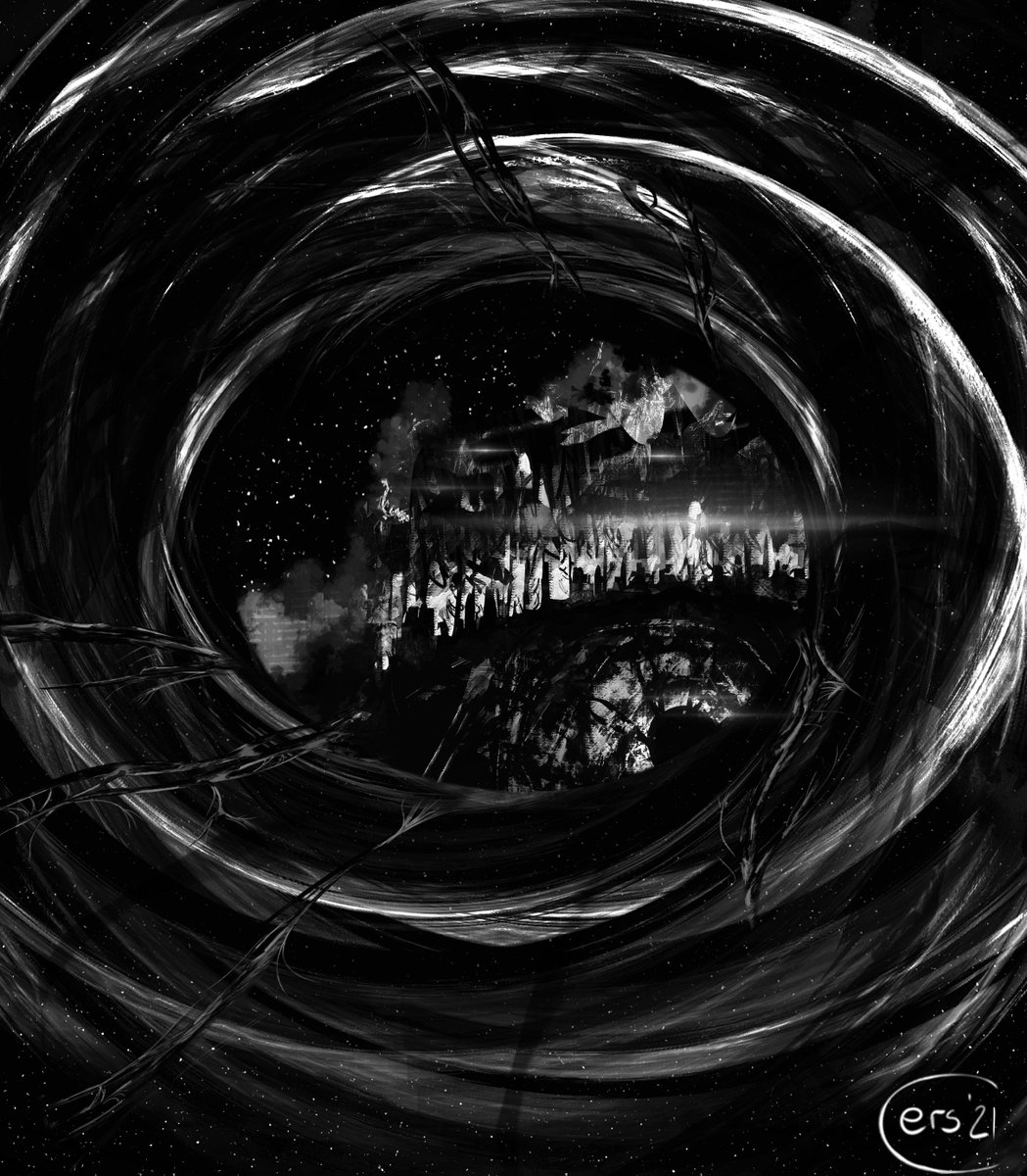 Cersonality's tweet photo. What do you do when the void notices you staring... and stares right back?

Cog Nouza I hope you can come home- your arrival will be beautiful.

#criticalrolefanart #criticalrole #cosmichorror https://t.co/po9pZoDQrj