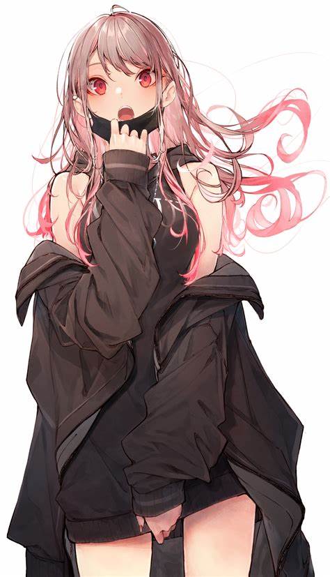 Anime girl in a hoodie by XClDER on DeviantArt