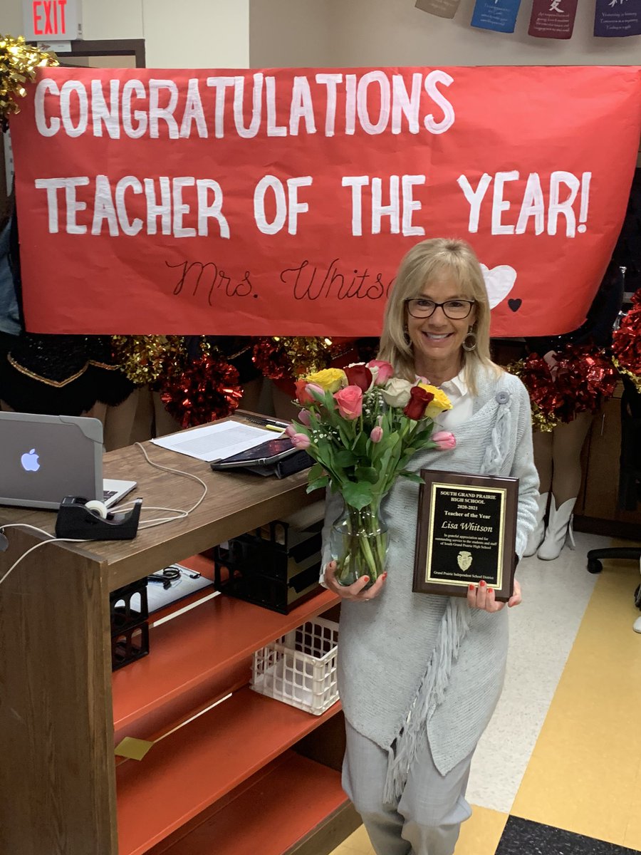Congratulations to SGP Biology Teacher Lisa Whitson for being named 2020-2021 South Grand Prairie Teacher of the Year