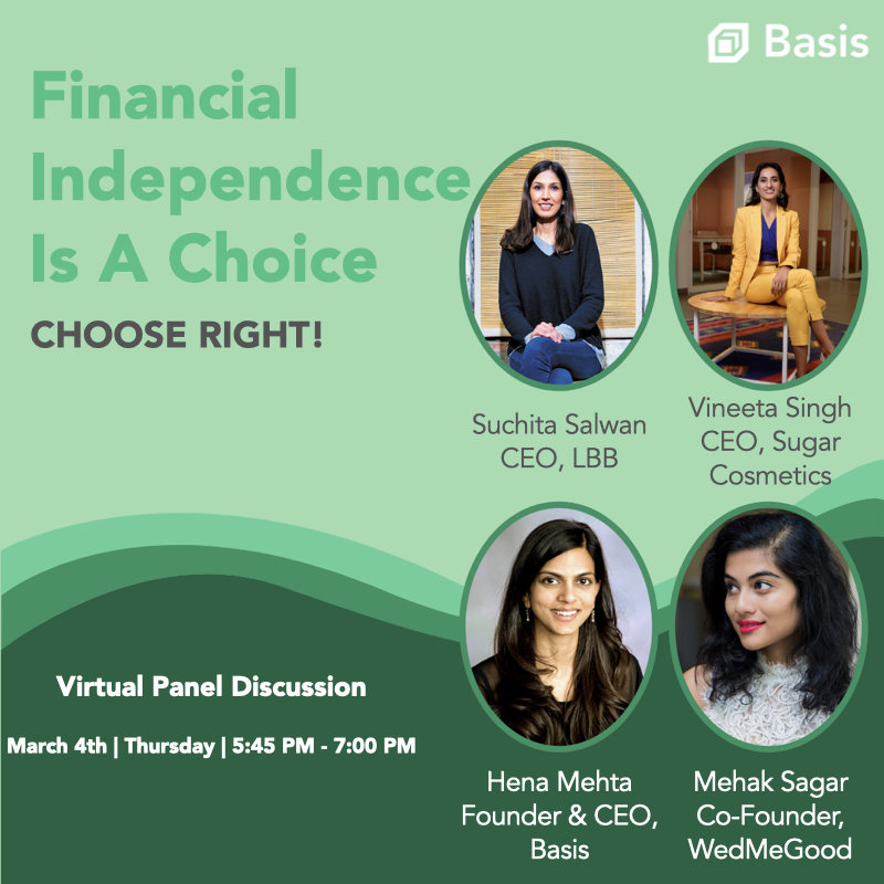 Basis (@getbasis) on Twitter photo We’re inviting you to participate in an exclusive panel discussion with some of the most successful entrepreneurs in India! Join <a href="/suchitasalwan/">Suchita</a> <a href="/FromLBB/">LBB</a> <a href="/runophilia/">Vineeta Singh (old profile)</a> <a href="/trySUGAR/">SUGAR Cosmetics</a> <a href="/hena1220/">Hena Mehta</a> & <a href="/peachesnblush/">Mehak Sagar</a> <a href="/wedmegood/">WedMeGood</a>!
Have a question to ask the panelists? Drop it in the thread! We’re inviting you to participate in an exclusive panel discussion with some of the most successful entrepreneurs in India! Join <a href="/suchitasalwan/">Suchita</a> <a href="/FromLBB/">LBB</a> <a href="/runophilia/">Vineeta Singh (old profile)</a> <a href="/trySUGAR/">SUGAR Cosmetics</a> <a href="/hena1220/">Hena Mehta</a> & <a href="/peachesnblush/">Mehak Sagar</a> <a href="/wedmegood/">WedMeGood</a>!
Have a question to ask the panelists? Drop it in the thread!
