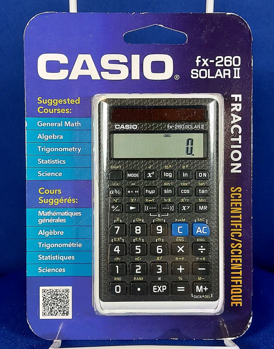 ThriftyGirl2015's tweet photo. Casio fx-260 Solar II Fraction Scientific Calculator New Factory Sealed https://t.co/Wi48LDMYeQ #ebay @ebay #casio #FX260 #SOLAR #SolarII #Fractions #Scientific #math #Mathematics #calculator #new #factorysealed #generalmath #algebra #Trigonometry #Statistics #digital https://t.co/61KiXnAOfT