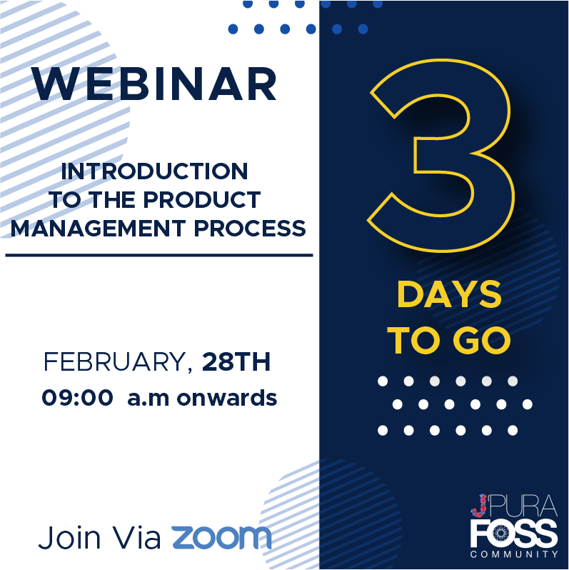 usjfoss's tweet photo. We are sure that you are keen enough to know about Product management Process.
This is to kindly remind you about the event, just 2 days to go
Stay tuned and count your days

Register at https://t.co/ssc3NXVZO9 https://t.co/7LtdUVw5rB https://t.co/hh3DrnKvvb