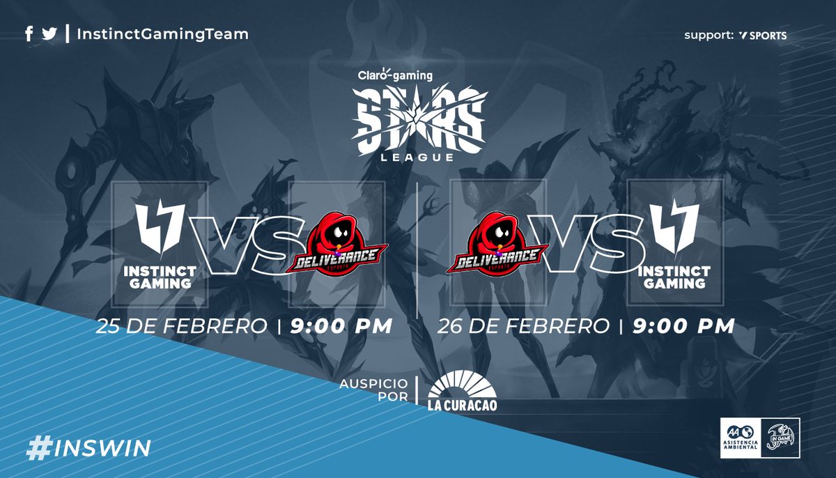 InstinctProTeam's tweet photo. Esta semana venimos más recargados en la #ClaroGamingStarsLeague⚡️ No te pierdas nuestros enfrentamiento contra @Deliverancesprt 🤪

#GoInstinct ⚡
#INSxStars #INSvsDVE

@LVPperu 
Gracias a @LaCuracaoPerú | #InGame 
Support @VSports_Peru https://t.co/4wxzHZoQyz