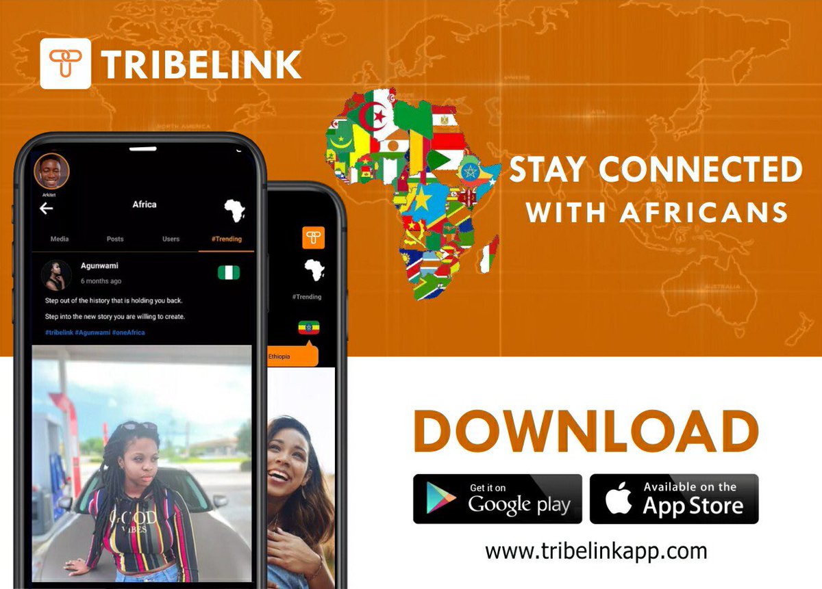 Tribelinkapp's tweet photo. Link up and stay connected with your tribe.
Link up and stay connected with other Africans.

#Tribelinkapp
Connectivity beyond borders! 

https://t.co/79BCEeORsY https://t.co/K6zOPJVJdX