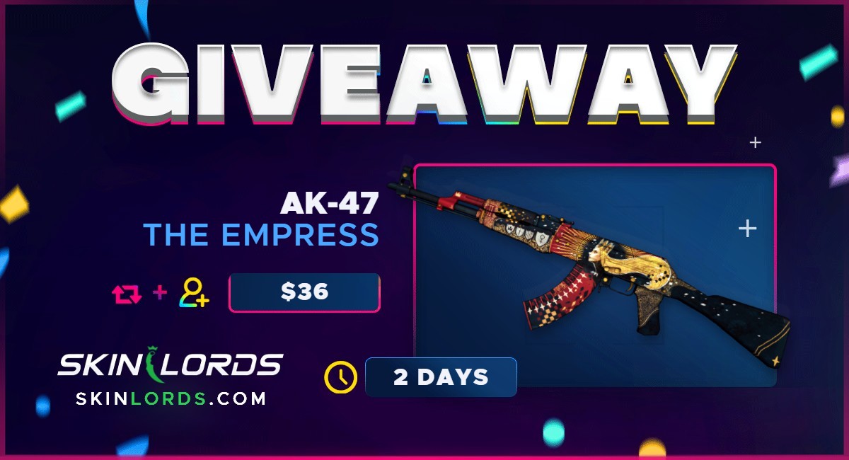 AK-47 The Empress CSGO Giveaway!

✅ Visit: SkinLords.com/csgo-gambling-…
☑️ Retweet
☑️ Follow us
☑️ Tag a friend

Rolls in 2 days! Good luck! #skinlords #giveaway