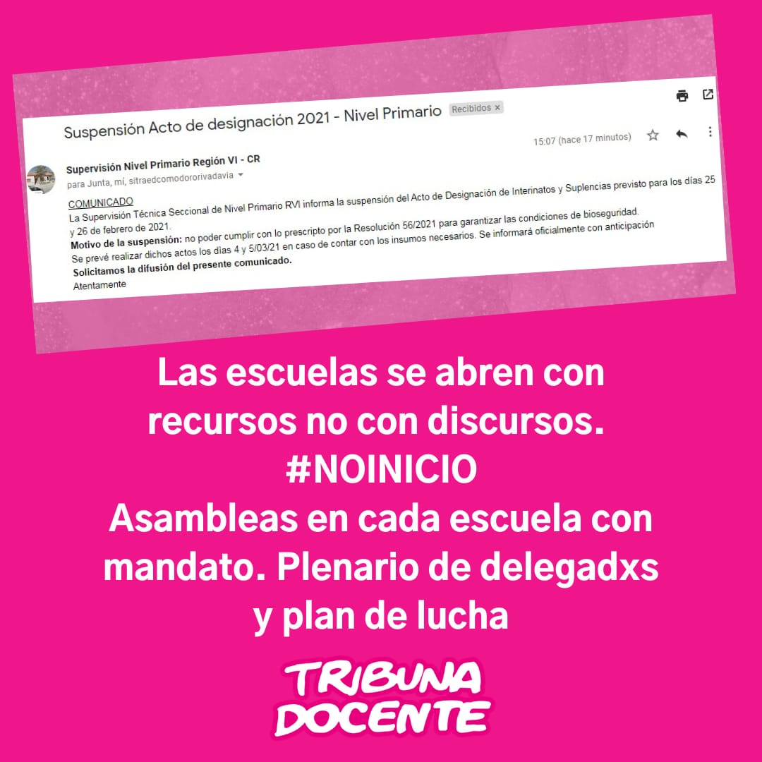 tatidambrauskas's tweet photo. Vamos a las asambleas a votar el no inicio de clases. ¡Sin salarios ni recursos no podemos volver a clases!
No hay condiciones sanitarias, edilicias y laborales. El gobierno es responsable de garantizarlas.
#NoInicio
#EstoNoEsParitaria
#EstoNoEsProtocolo #EstoNoEsUnMandato https://t.co/x6WjJOF90D