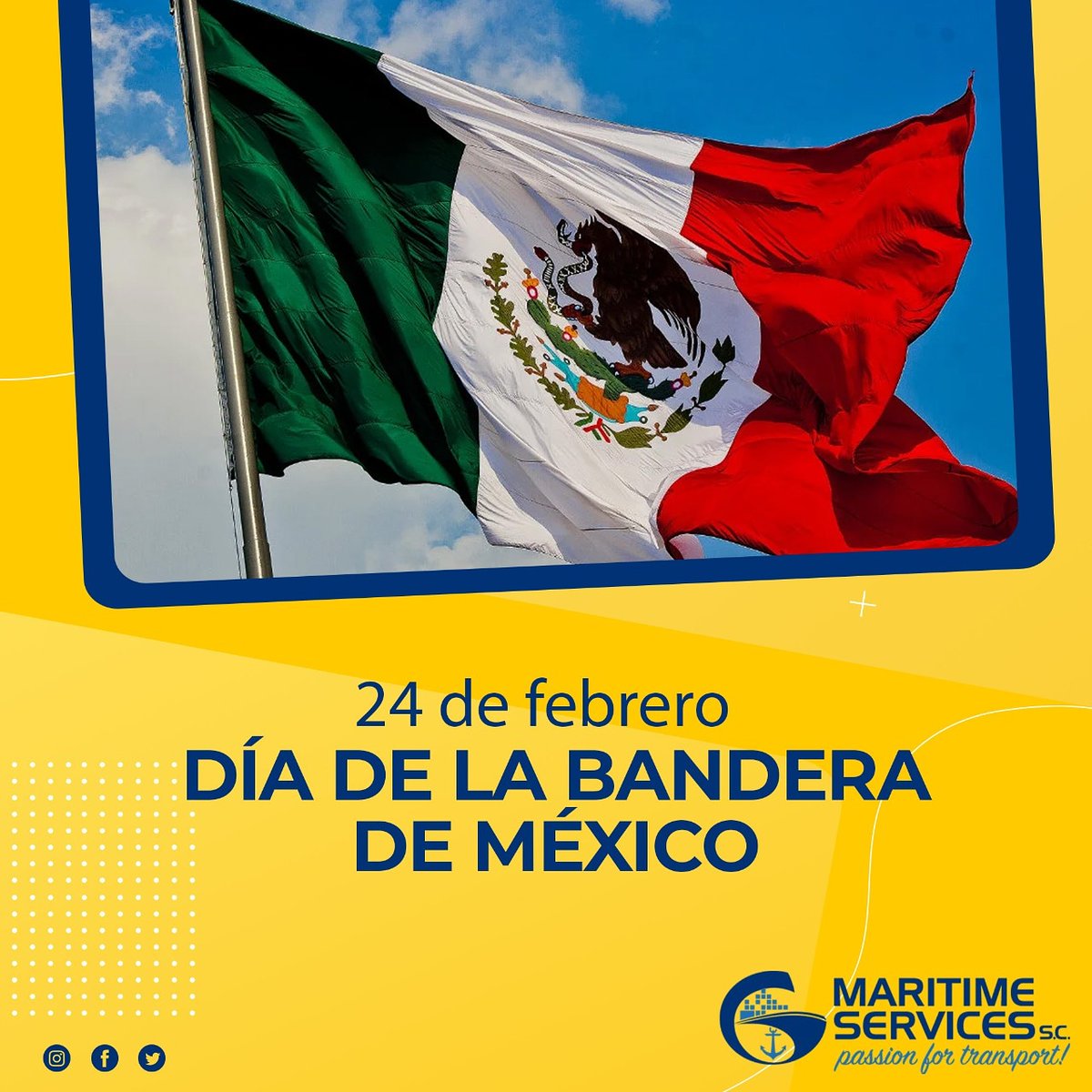 En Maritime Services llevamos con mucho orgullo nuestros colores por todo el mundo, Día de la Bandera. 🇲🇽🚢🚛✈️

#logistica #mexico #logistics #negocios #comercio #usa #exportacion #business #netherlands #exports #community #trade #exportaciones #spain #international #europe