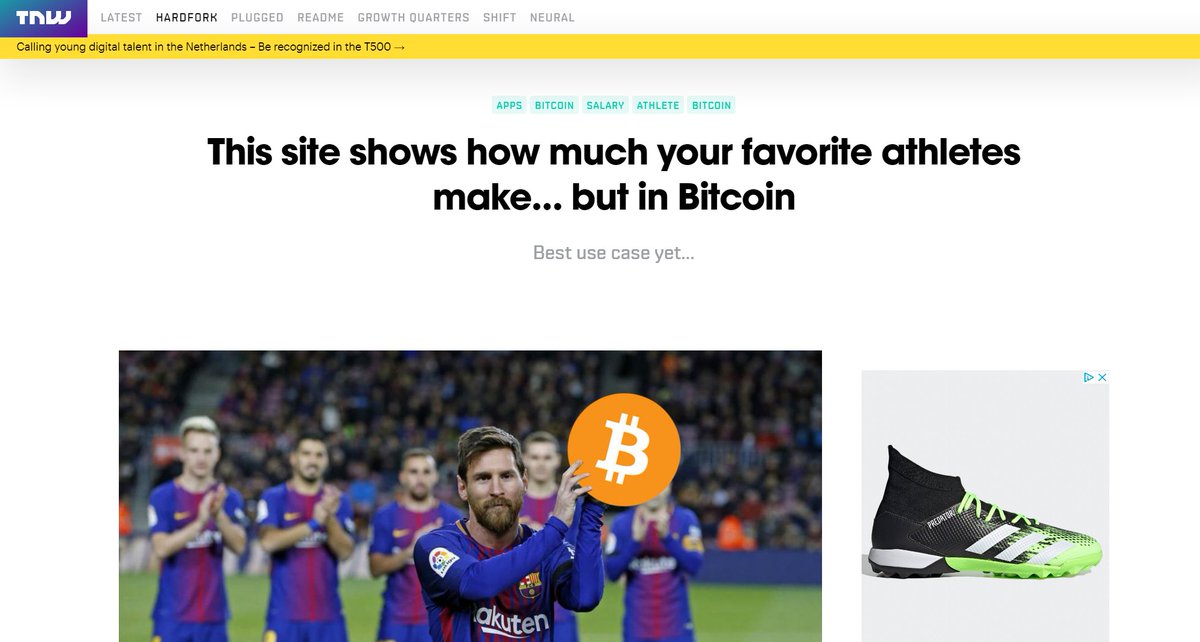 MenajemB's tweet photo. a small acquisition story. I built Bitcoinsalaries 2 years ago to track celebrity salaries converted into bitcoin. (Think Forbes lists)

fun ride, even dubbed by @thenextweb as the "best use case of #bitcoin" @BrettCPullen is taking over, make sure to give him a follow!

⏬⏬ https://t.co/NwYtNHezWJ