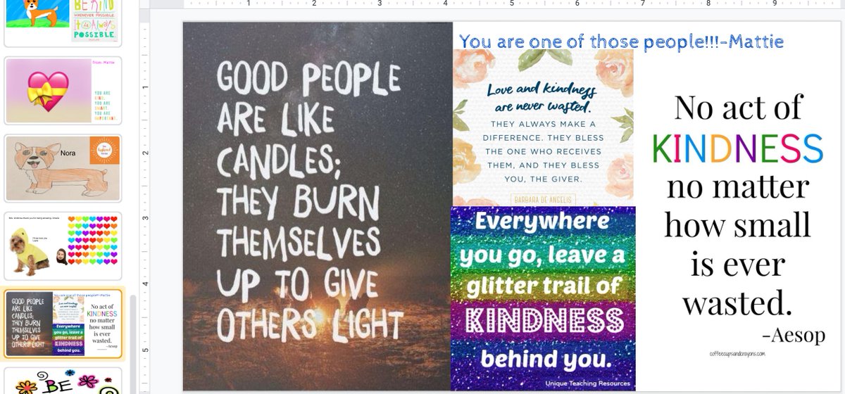 RoadrunnerLMC's tweet photo. Lucky us! We got to spend part of #KindnessDay with our wonderfully sweet school counselor @RES_Ambrose ! We adore her so much &amp; look forward to her visits. The students also drew her pictures &amp; put together a presentation of things that reminded them of her. #ilovemyclass https://t.co/EToBdATzjz