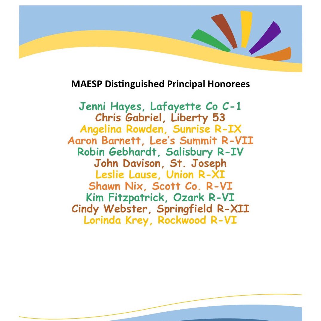 MoAESP's tweet photo. These eleven will be celebrated this weekend! #WeLeadMO https://t.co/Yfow7XNFD6