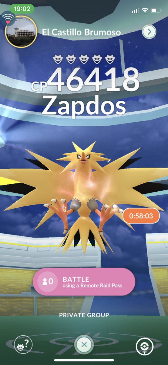 FistwoYT's tweet photo. Zapdos raid in 5 minutes. *10 invites available*
Please leave your trainer code and your level.
#PokemonGo #PokemonGoRaids #Zapdos https://t.co/kghNeyXgfD