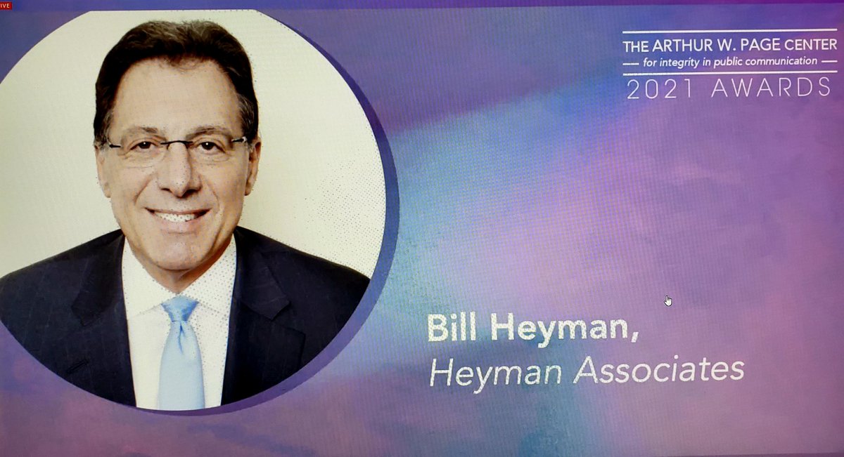 Culpwrit's tweet photo. Congratulations, Bill Heyman, recipient of @ThePageCenter Award for Integrity in Public Communications. #WellDeserved @HeymanTeam https://t.co/dTAYrTyznl