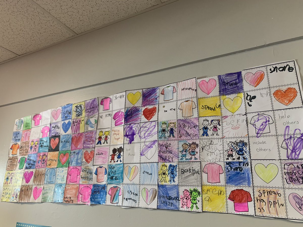 First: brainstorm ways that we can promote kindness in our classroom and school 
Second: collaborate to create an awesome paper quilt to display in the hallway 
<a href="/EJSMSchool/">Ecole J S McCormick</a> 
#PinkShirtDay2021