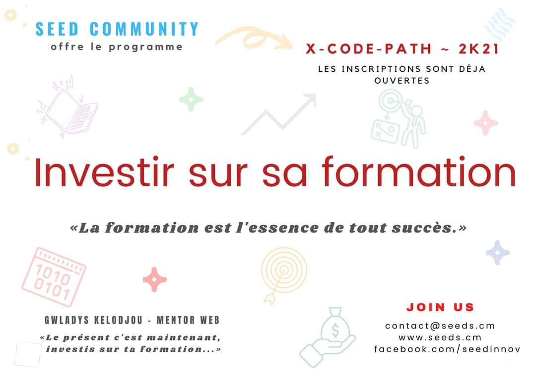 CurtisKakeu's tweet image. Se former c&apos;est évoluer, c&apos;est anticiper sur l&apos;avenir, c&apos;est investir dans l&apos;avenir, c&apos;est prédire l&apos;avenir en le créant.

Le programme X-CODE-PATH de SEED pour sa 4ème édition, ouvre 4 formations:
-Web
-Android
-Python
-React

Credit: Gwladys K. 

#xcodepath2K21 #seedcommunity