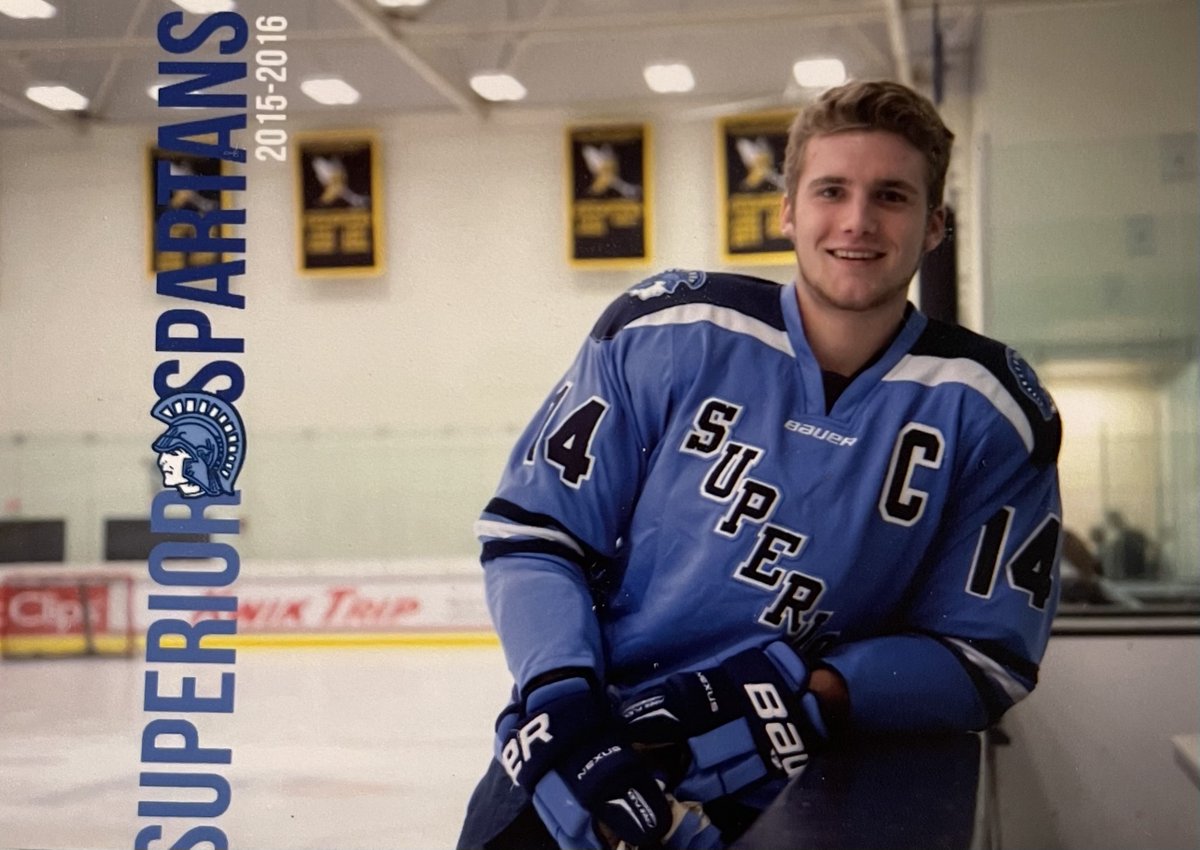 CSSMHockey's tweet photo. With Senior Night in just 2 days we would like to walk down memory lane with our 6 seniors...

Starting with Superior Wisconsin's own #7... defenseman...Shane Tetzlaff #WeAreAllSaints #DevelopInDuluth @SSDSpartans @hockeyboy_22 https://t.co/Ea1TajNG2y