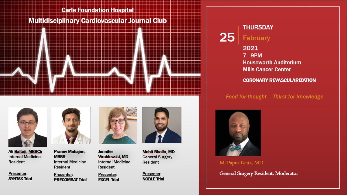 Very excited to be part of this multidisciplinary resident collaboration! Nothing like medicine and surgery folks discussing important articles under the same roof! #Cardiacsurgery #Cardiology #Journalclub