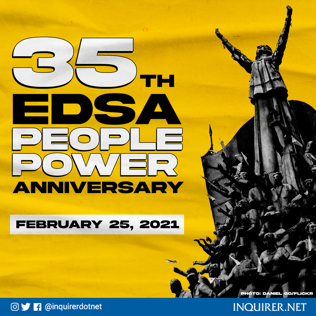 Inquirer on Twitter: "Today is the 35th anniversary of the 1986 Edsa People  Power Revolution when thousands of Filipinos rallied in peace on EDSA to  call for the end of the regime