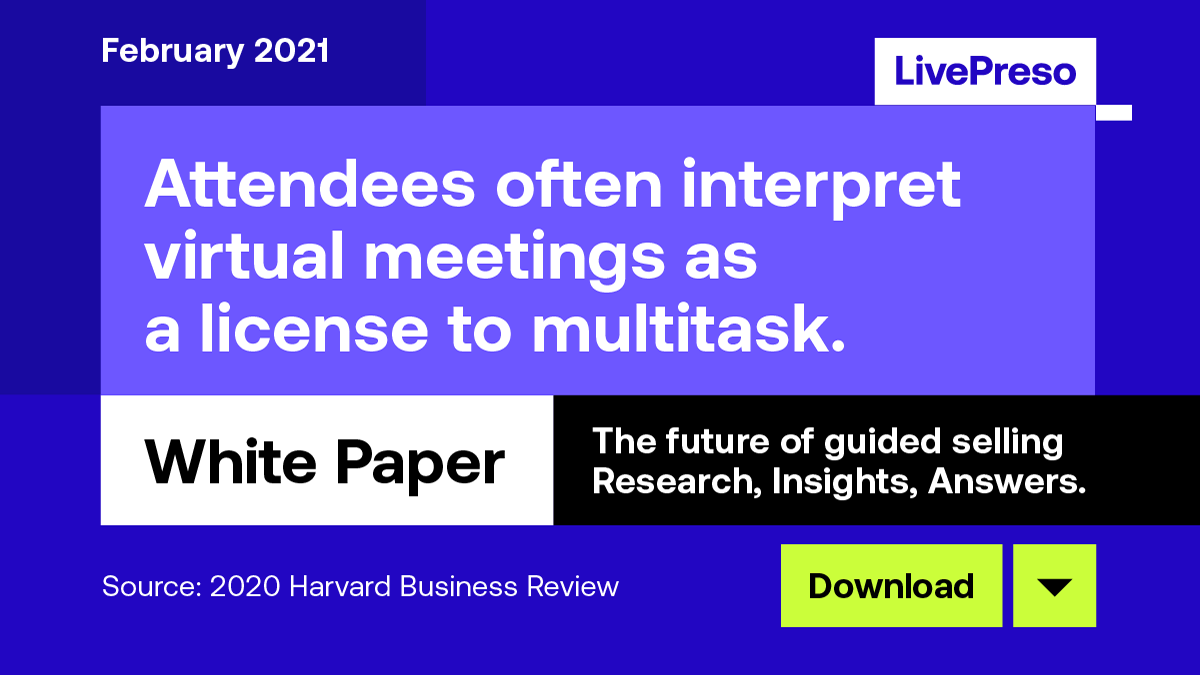 aaronscooper's tweet photo. Found the missing link for virtual selling. It isn't PowerPoint. Get the next-generation #VirtualSelling insights DOWNLOAD: https://t.co/KUnXEmc7C2 white paper. #customerengagement https://t.co/JTVkXmHcGO
