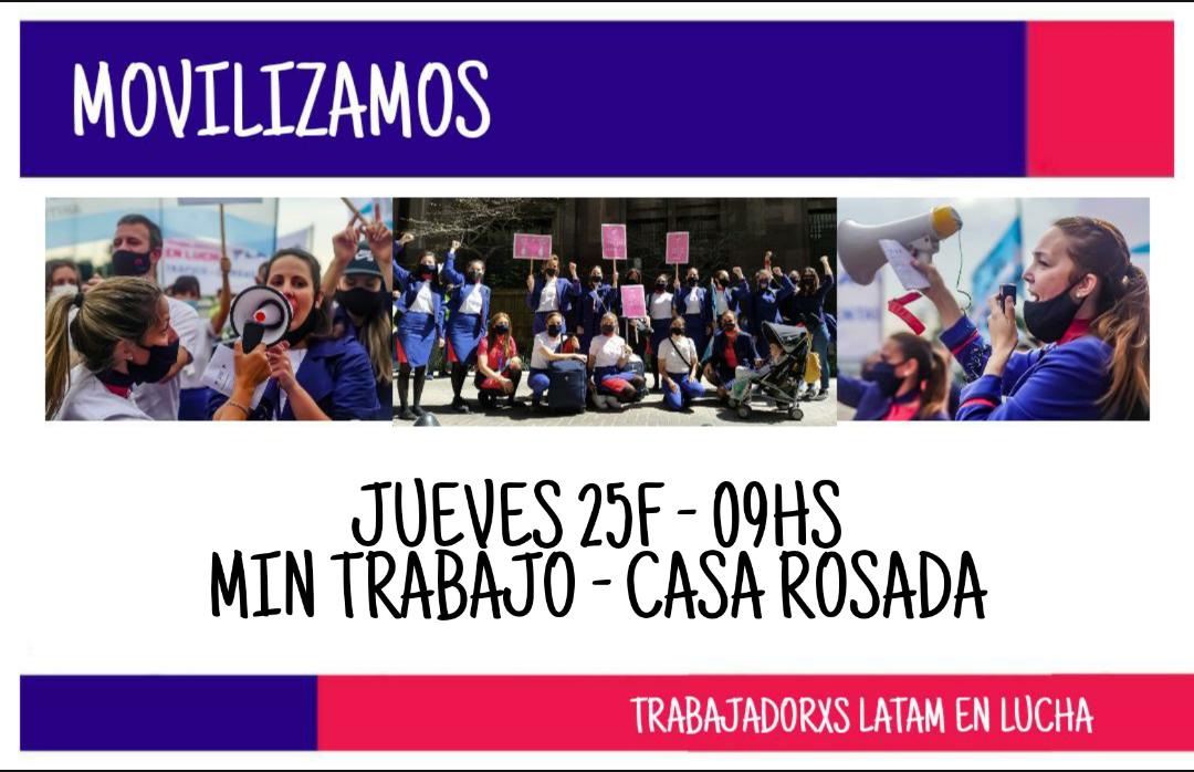 AeroDelMst's tweet photo. Mañana Jueves 25F nos volvemos a movilizar, por nuestras fuentes de trabajo, por la ilegalidad de los despidos a lxs trabajadores! Porque continuamos luchando!
#LatamNingunaFamiliaEnLaCalle https://t.co/cLy6gGeMch