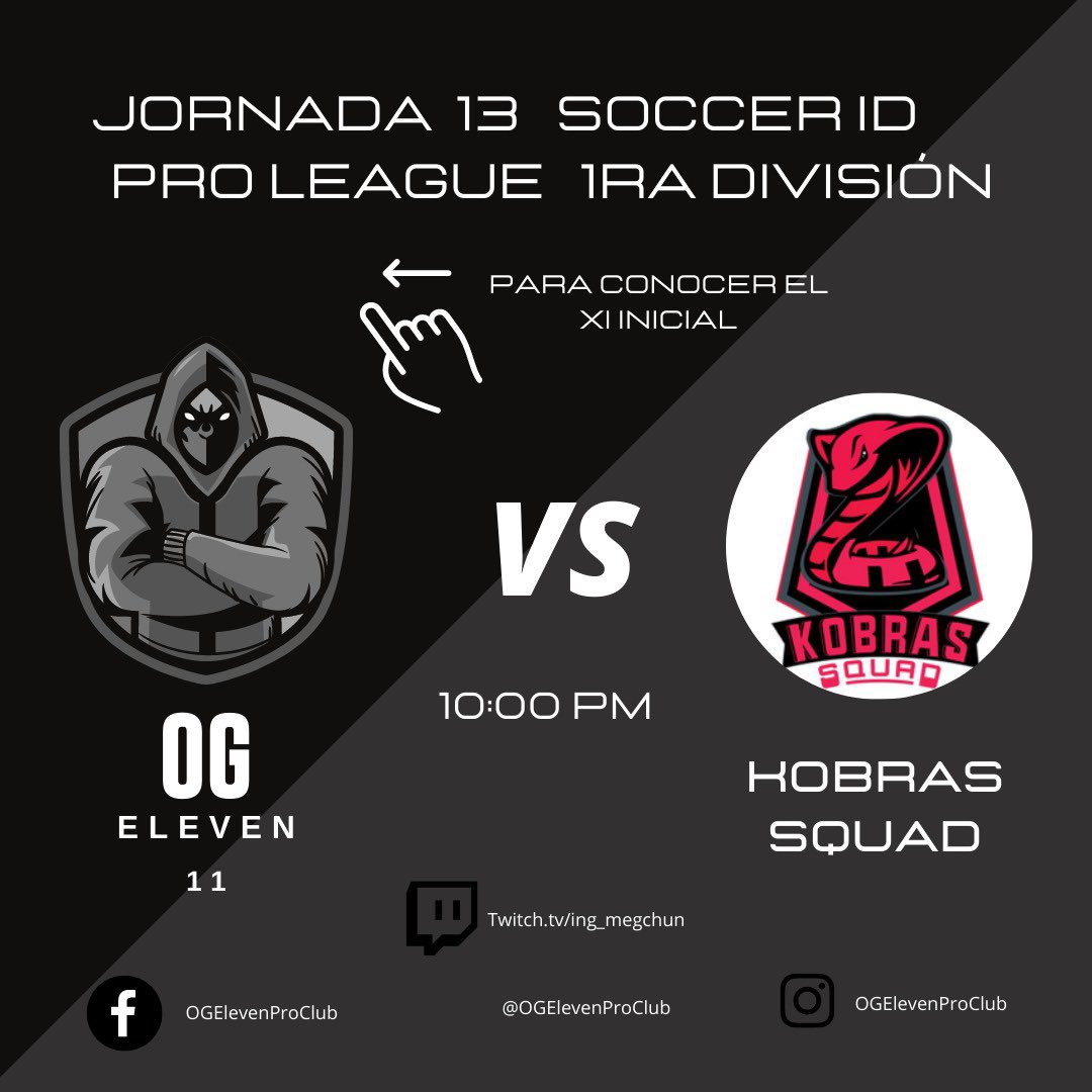 ASAPFFT's tweet photo. ⚽️ MATCH DAY ⚽️
🆚 @kobras_squad 
⏰ 10:00 pm 🇲🇽
🏆 @soccerid10 PRO LEAGUE 1ra DIVISIÓN 
🎙 https://t.co/StzucsTbrT

#SOCCERiD  #PROLEAGUE  #ProClubs  #XBOX   #eSports  #FIFA21  #ClubesPRO https://t.co/waSM8W1IDp