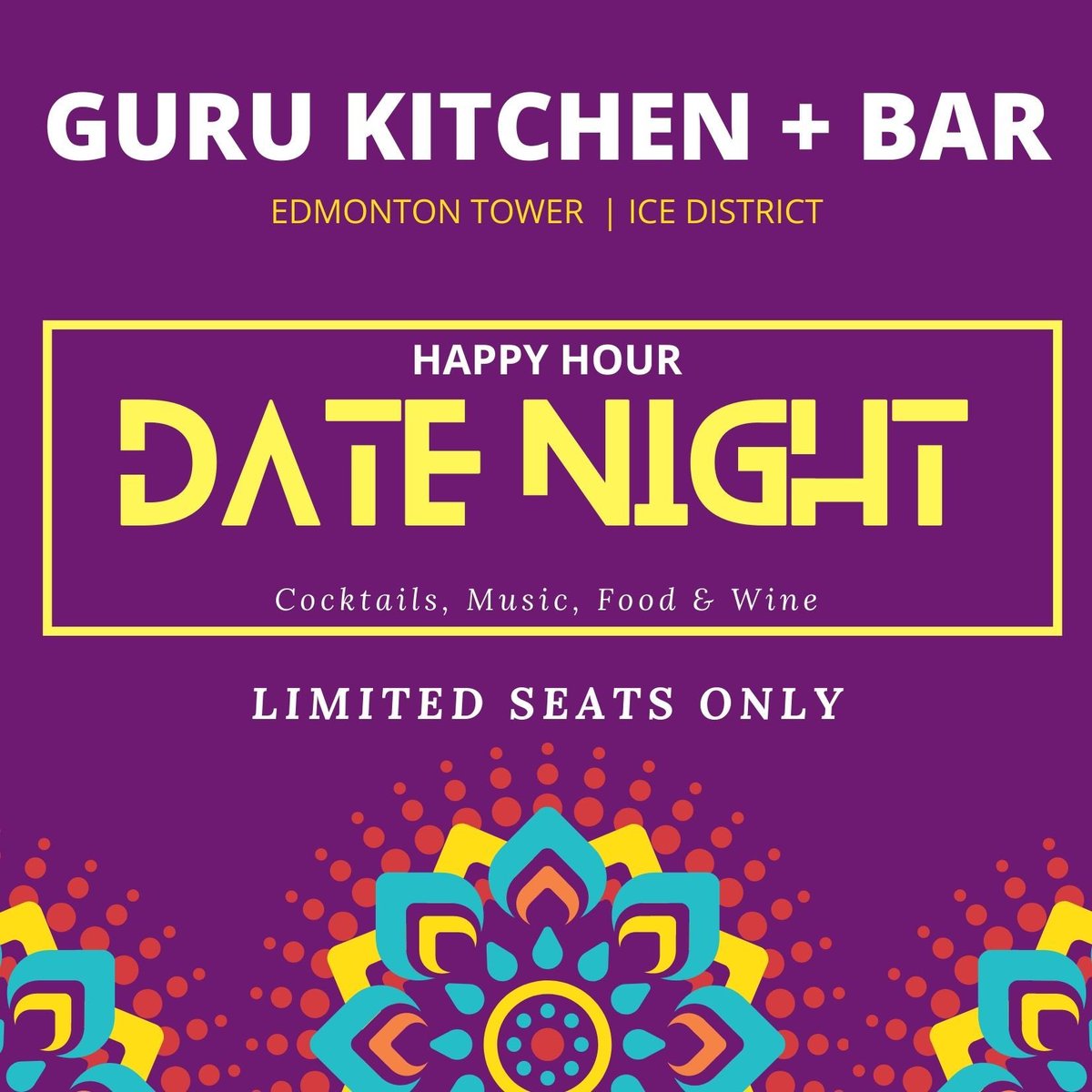 GuruIcedistrict's tweet photo. ~ Happy Hour Date Night ~
Guru is offering another exciting date night event:
 
A Happy Hour Menu with exciting and creative food creations, cocktails &amp; premium highballs. 

A date night exclusive wine list hand selected by renowned Gurvinder Bhatia. @EdmontonWineGuy https://t.co/Ej40Kxjf6T